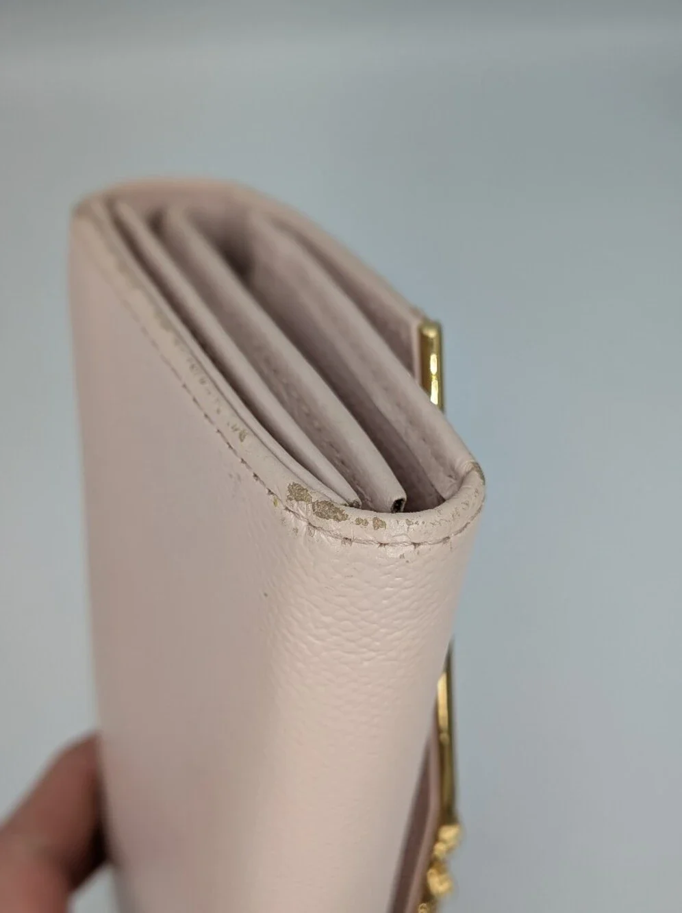 Samantha Thavasa Wallet Petit Choice Light Pink Golden Flower Rhinestone Crystal